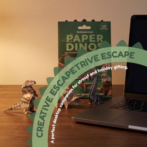 Origami Paper Kit DIY Dinosaur - 50 Sheets Origami Paper for Folding Cute Dinosaur Figures, Fun Creative Craft for Adults, Art Desk Decor and Gift for Origami Lovers - Image 7