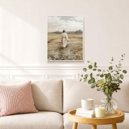 bitCNY Paint by Numbers for Adults, Jesus in Wildflower Meadow DIY Acrylic Painting Kit, Christian Paint by Number Canvas Art, Peaceful Religious Wall Decor, 16x20 Inch - Image 4