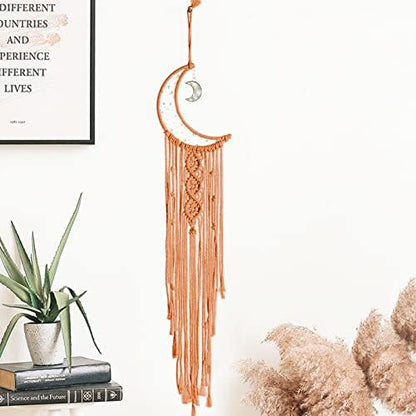 JeogYong Macrame Kit, DIY Moon Dream Catcher Macrame Kits for Kids & Adults Beginners, Includes Metal Hoop Rings Macrame Cord or More Craft Supplies and Materials for Bohemian Wall Decor Dreamcatcher - Image 3