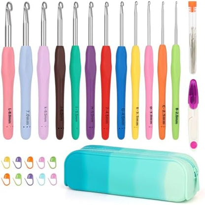 Coopay Crochet Hooks Set with Case, 12 Size Crochet Needles for Crocheting by Coopay
