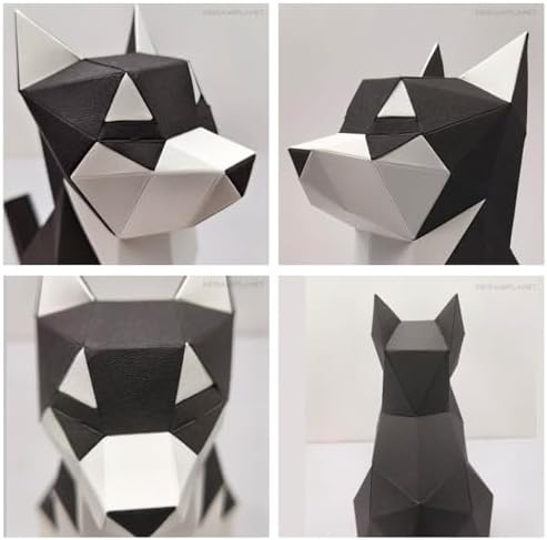 Husky 3D Origami Paper Craft Kit, Easy DIY Pre-Cut Dog Paper Sculpture Model for Adults, Cute Animal Handmade Home Decor Papercraft Gift Set for Beginners - Image 5