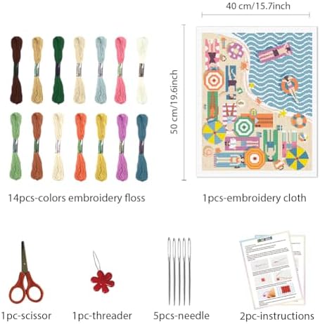 FREEBLOSS 11CT Flamingo Pattern Cross Stitch Wall Hanging Kit 15.7"x19.7" - Image 2