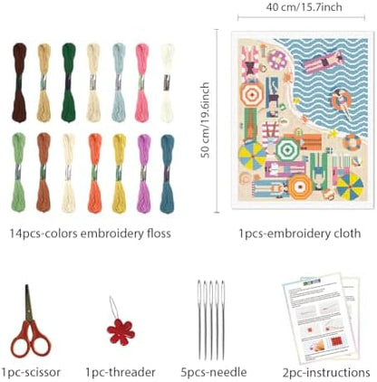 FREEBLOSS 11CT Flamingo Pattern Cross Stitch Wall Hanging Kit 15.7"x19.7" - Image 2