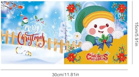 8PCS Winter Cartoon DIY Greeting Card Kits with Envelopes Diamond Art Greeting Cards Diamond Art Cards Kits for Adults DIY Crafts Family Friend Gifts - Image 5
