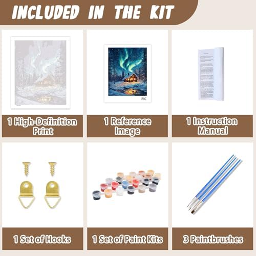 XTCIXAL Paint by Numbers Kit for Adults, Aurora, 16X20 Inch - Image 5
