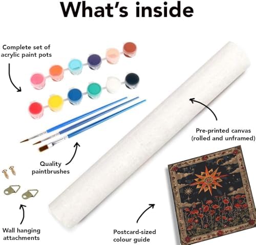 3 pack Sun Moon Stars Paint by Numbers Kit for Adults Beginner 16x12 Inch - Image 6