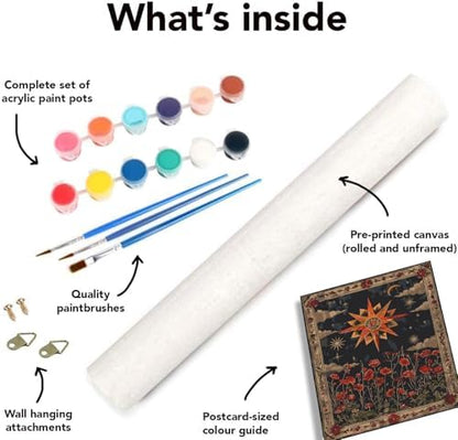 3 pack Sun Moon Stars Paint by Numbers Kit for Adults Beginner 16x12 Inch - Image 6