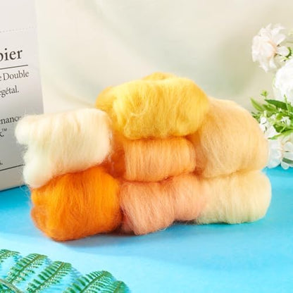 35G Needle Felting Wool Yellow Wool Roving for Needle Felting Multicolor Soft Spinning Wool Bulk for Felting DIY Crafts Hand Spinning Supplies - Image 6