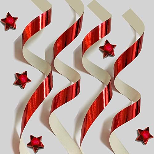 500-Strips Red Foil Paper Strips for Making Origami Stars, Lucky Stars, Puff Stars. Reflective Mirror Shiny Paper Strips, 0.5 x 11 inch. (Red Foil, 500) - Image 3