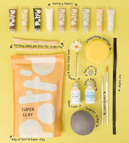 Pott'd Mini Pottery Kits | Air Dry Clay Pottery Kit for Adults | Includes Paints, Brushes, and Potters Tools | FREE online step-by-step tutorial | Perfect for Beginners | Bring The Studio To Your Home - Image 3