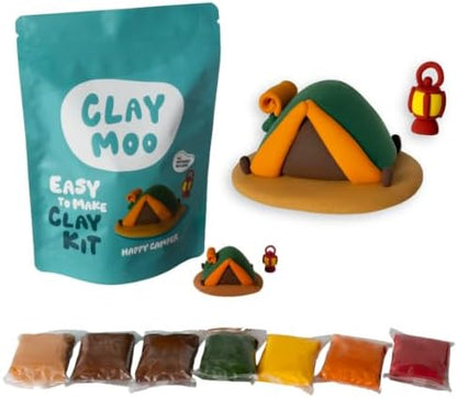 Air Dry Clay Kit – Air Dry Clay for Adults and Teens, Safe & Non-Toxic Air Dry Foam Clay, Includes Sculpting Tools & Video Tutorials, Perfect for Creative Gifts (Happy Camper) by Claymoo