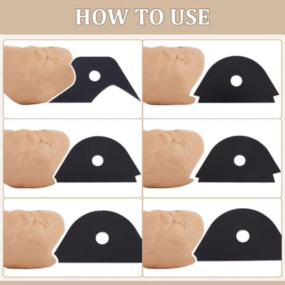 BENECREAT 6Pcs 6 Styles Acrylic Pottery Foot Shaper Tools, Black Ceramics Trimming Textured Art Tools for Molding, Shaping, Smoothing, Trimming - Image 5