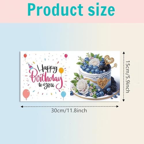 jinglinhh 6pcs Castle Birthday Cake Diamond Art Painting Greeting Cards with Envelopes, DIY Card Making Kits for Adults, Diamond Art Postcards Christmas Cards Craft Gifts - Image 2