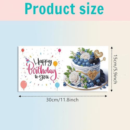 jinglinhh 6pcs Castle Birthday Cake Diamond Art Painting Greeting Cards with Envelopes, DIY Card Making Kits for Adults, Diamond Art Postcards Christmas Cards Craft Gifts - Image 2
