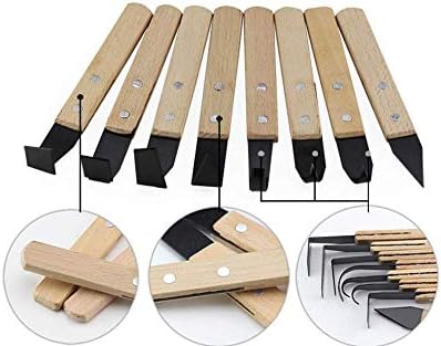 8 Pack Pottery Tools - Solid Wood Handle Stainless Steel Engraving Knives - Clay Hand Tools - Craft Trim Artist - Ceramic Tools Set Engraving, Shaping, Clay Sculpture, Styling - Image 3