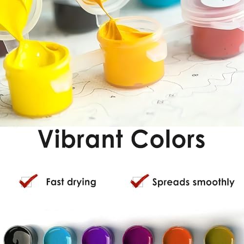 TAOPAOLAB Garden Paint by Numbers Kit for Adults - DIY Japanese Koi Pond and Autumn Trees Painting on Canvas 16x20In, Framed Acrylic Paint Set, Suitable for Beginners, Nature Art for Home or Gifts - Image 4