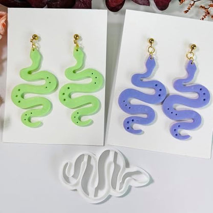 Xaekicr Polymer Clay Cutter Snake Shape – Curvy Clay Earring Cutter for Polymer Clay Jewelry, Bold Clay Tools for DIY Earrings, Halloween Crafts and Y2K Accessories - Image 3