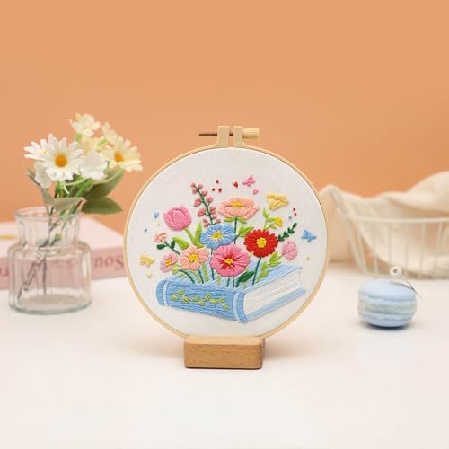 Louise Maelys Floral & Book Embroidery Kit for Beginners DIY Craft Kit - Image 4