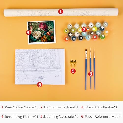 TUMOVO Flower Bunch Paint by Numbers Kit for Adults - Image 5
