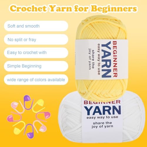 8x50g Beginner Crochet Cotton Yarn for Crocheting Easy-to-See Stitches - Image 3