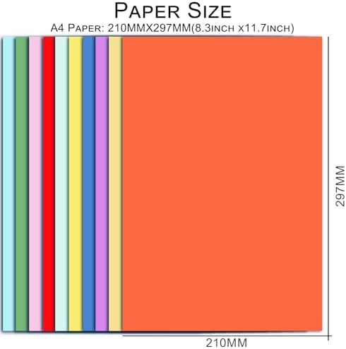 100 Sheets Colored Printer Paper 20 Assorted Colors 8.3 X 11.7" - Image 2