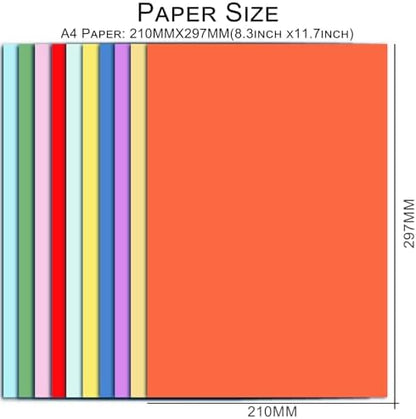 100 Sheets Colored Printer Paper 20 Assorted Colors 8.3 X 11.7" - Image 2
