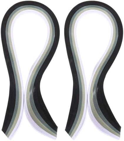 PATIKIL 390 x 7mm Rainbow Quilling Strips Paper,200 Pcs Origami Paper Quilling Strip for Art DIY Hand Craft Christmas, Gradient Gray by PATIKIL