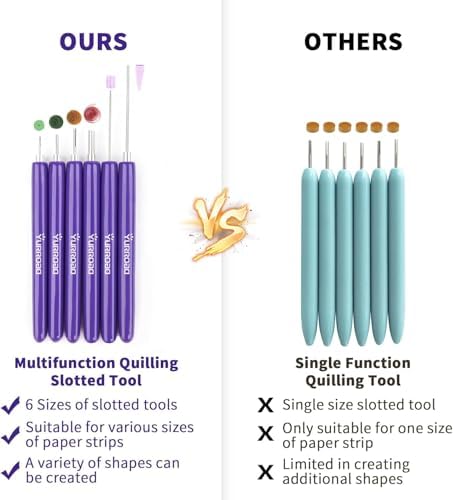 6-Piece Multi-Size Quilling Pen Set for 3mm-10mm Paper Strips, Purple - Image 3