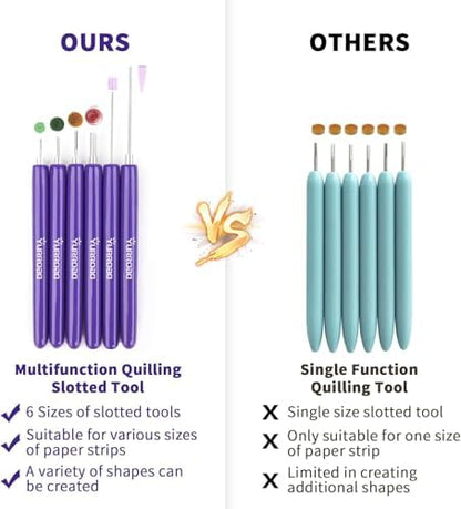 6-Piece Multi-Size Quilling Pen Set for 3mm-10mm Paper Strips, Purple - Image 3