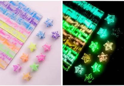 300 Sheets Luminous Origami Star Paper Strips 18 Different Styles by CKNCY