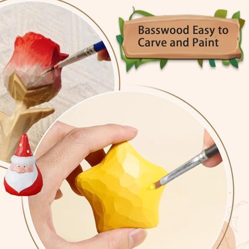 Basswood Carving Blocks for Crafts,Cymuber 24 PCS Whittling Wooden Blockss Kit with 3 Sizes,Wood Carving Blocks Wood Whittling Kit Crafts for Kids and Adults - Image 6