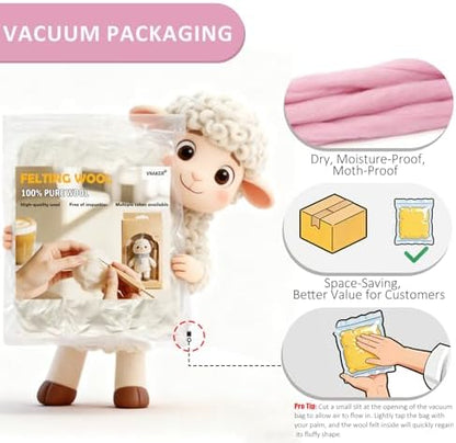 3.4oz Needle Felting Wool Pink Cherub for DIY Needle Craft Enthusiasts - Image 5