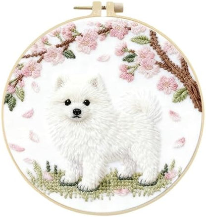 FRANDEK DIY Star Moon Stamped Embroidery Kit with Hoop for Adults by FRANDEK