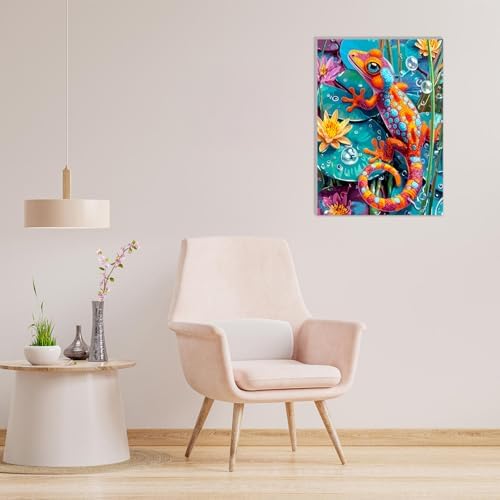 MAXBYE Chameleon Framed Paint by Numbers Kits for Adults with Wooden Easel, Easy DIY Adult Paint by Number Kits on Canvas, Paintings Kit for Beginners Gift Home Wall Garden Decor 10×14 Inch - Image 5