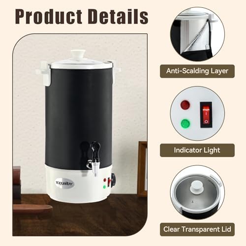 TCFUNDY Wax Melter for Candle Making 10L Black, Electric Non-Stick Candle Wax Melter Pot 10L, DIY Candle Making Kit for Adults, Soy Wax and Beeswax Candle Maker - Image 4