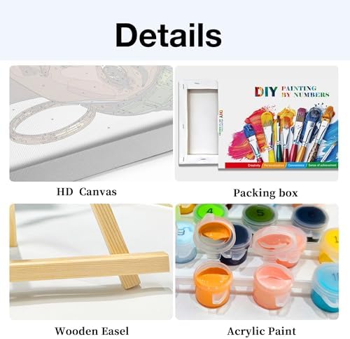 HeeBenor Framed Paint by Numbers Kit for Adults, Black Women, 8x12 Inch - Image 4