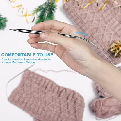 Aeelike Circular Knitting Needles Set, 2.5-10 mm Round Needle, 40 inches - Image 4