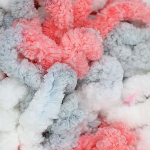 JubileeYarn Fun Finger Loops Yarn - Red Grey White - 5 Skeins - Image 2