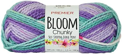 Premier Yarns Bloom Chunky, Hydrangea, Bulky Weight, 3.5 oz, 109 Yards by Premier