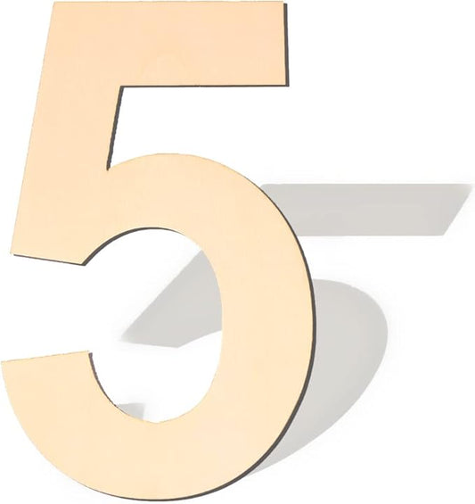 15 Inch Large Wooden Number 5 - Blank Unfinished Wood Numbers for DIY Craft, Signs, Birthday Wedding Party Decorations