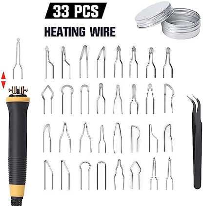 XIIW Wood Burning Kit 100W with 2 Pyrography Pens & 33 PCS Wire Tips - Image 3