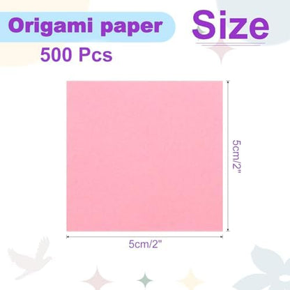 DMiotech 500 Sheets 2x2 Inch Origami Paper, Pink Square Origami Paper Easy Fold Double Sided Paper for DIY Arts and Crafts - Image 4