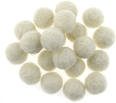 Needle Felt Balls Pure Wool Beads Dry Felted Balls 15mm Handmade DIY Crafts 20pcs (White) by Zasy