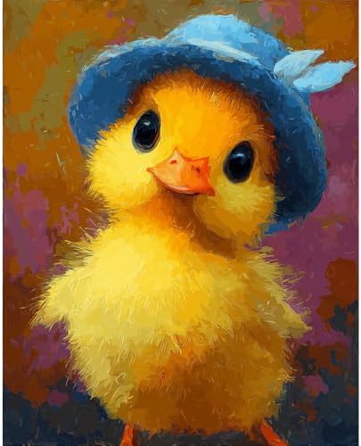 Natuyalo Yellow Duck Paint by Numbers for Adults Paint by Numbers Kit for Adults Beginners, Animals DIY Acrylic Painting on Canvas Easy for Gift Home Wall Decor 16x20 inch by Natuyalo
