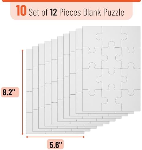 Mr. Pen- Blank Puzzle, 40 Pack, 12 Pieces/Pack, 5.5" x 8.1" - Image 2