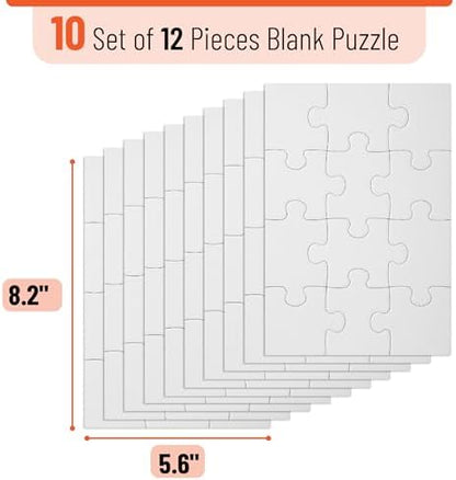 Mr. Pen- Blank Puzzle, 40 Pack, 12 Pieces/Pack, 5.5" x 8.1" - Image 2
