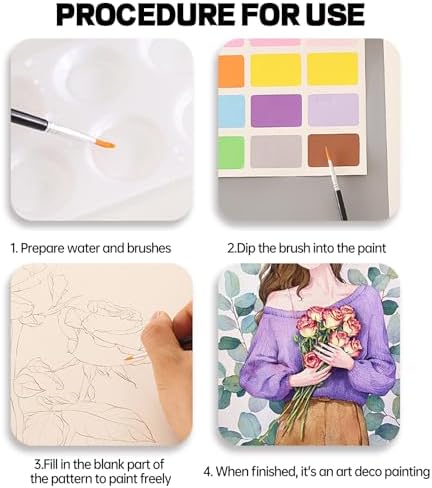 Watercolor Coloring Workbook for Adults Water Colors Paint Adult Set - Image 6