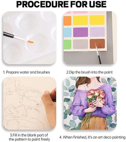 Watercolor Coloring Workbook for Adults Water Colors Paint Adult Set - Image 6