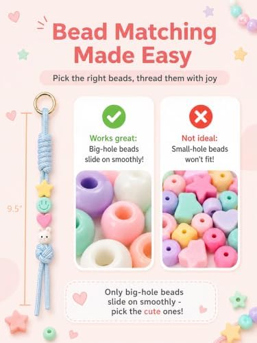 Paracord Keychain Kit, 20/30/60 Pack Braided Rope Bag Charms with Ring Clip - Image 3