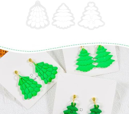 Xaekicr Christmas Tree Polymer Clay Cutters – 3 Style Clay Cutters for Holiday Earrings, Christmas Clay Tools for Polymer Clay Jewelry and Crafts by Xaekicr